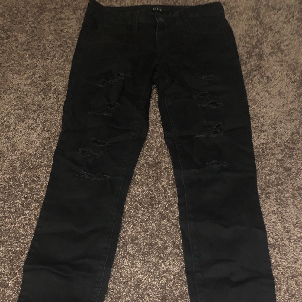 DSTLD Womens Mid Rise Skinny Jeans In Black